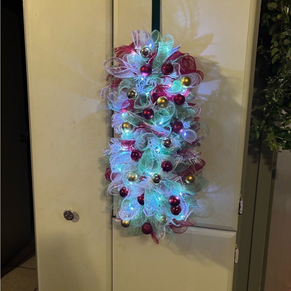 Elegant Holiday Wreath with LED Lights
